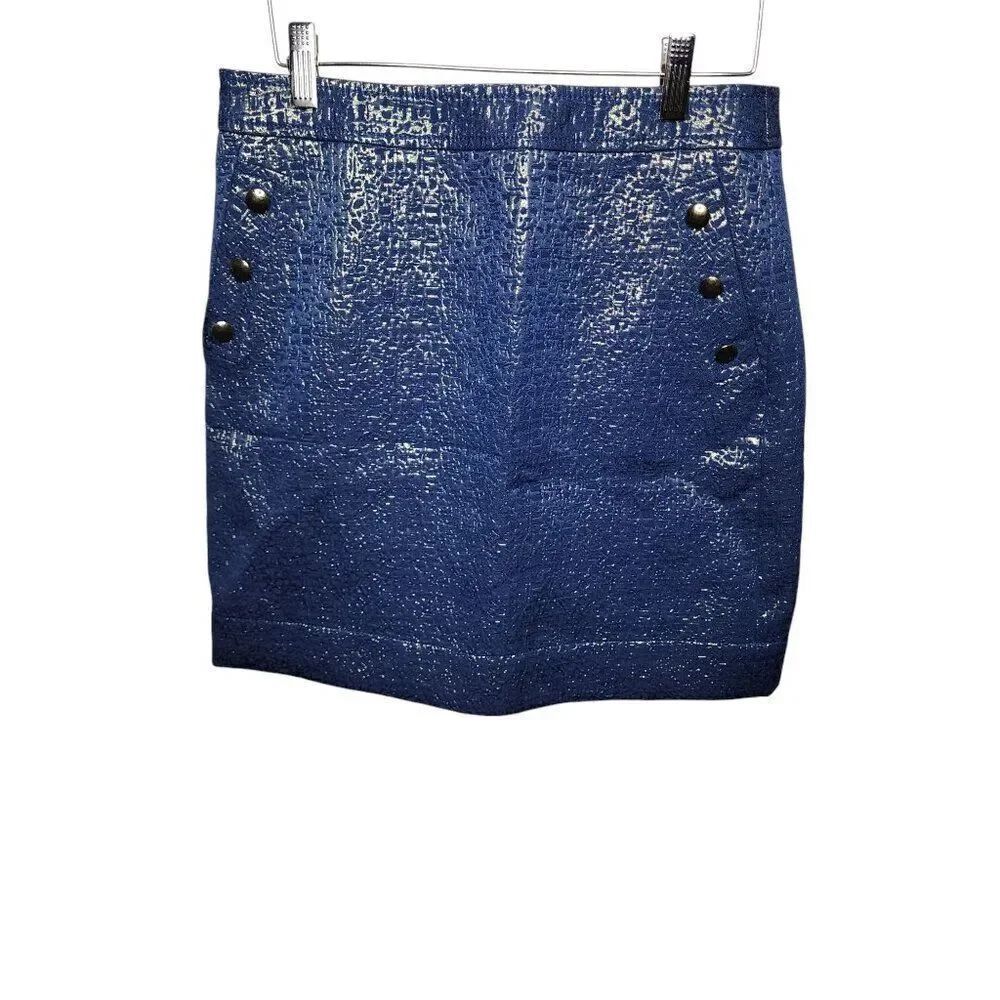 New Banana Republic Heritage Skirt Short Shimmery Womens Size 2 Blue